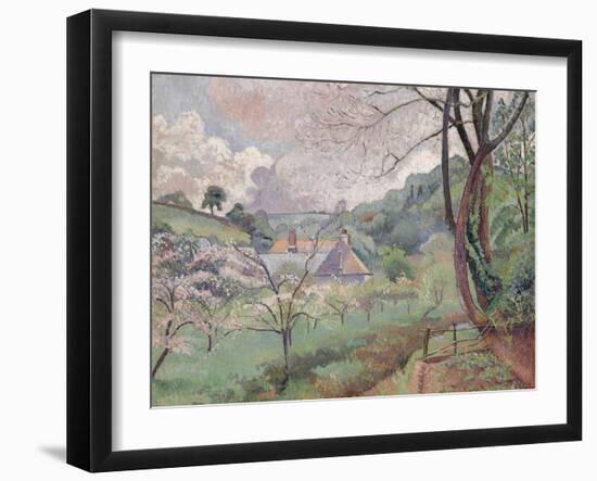 Apple Blossom, Riversbridge Farm, Blackpool, 1921-Lucien Pissarro-Framed Giclee Print