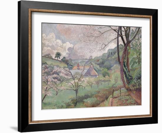 Apple Blossom, Riversbridge Farm, Blackpool, 1921-Lucien Pissarro-Framed Giclee Print