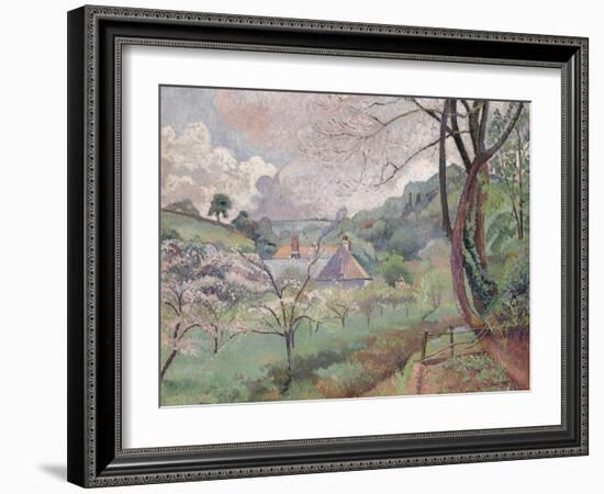 Apple Blossom, Riversbridge Farm, Blackpool, 1921-Lucien Pissarro-Framed Giclee Print