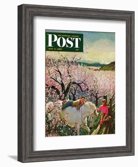 "Apple Blossom Time" Saturday Evening Post Cover, May 6, 1950-John Clymer-Framed Giclee Print