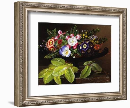 Apple Blossoms, Primula, Heather, and Yellow Acacia-Johan Laurentz Jensen-Framed Photographic Print