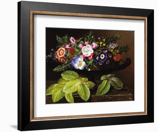 Apple Blossoms, Primula, Heather, and Yellow Acacia-Johan Laurentz Jensen-Framed Photographic Print