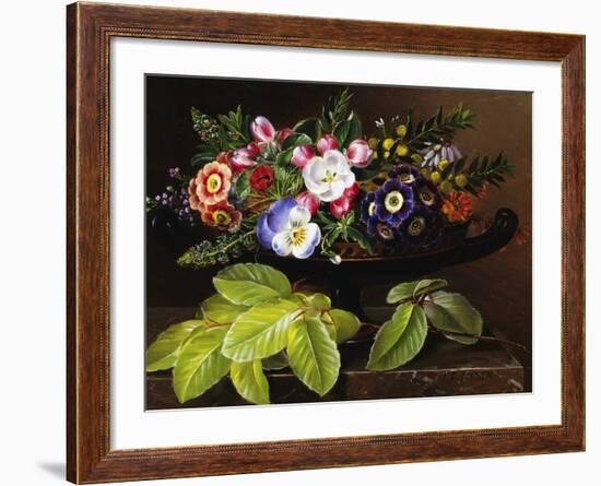 Apple Blossoms, Primula, Heather, and Yellow Acacia-Johan Laurentz Jensen-Framed Photographic Print