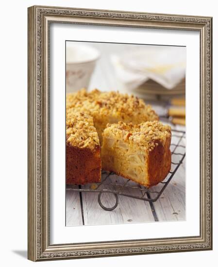 Apple Crumble Cake, a Piece Cut-Ashley Mackevicius-Framed Photographic Print