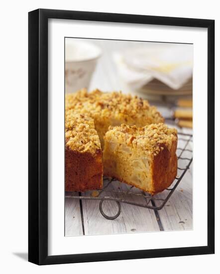 Apple Crumble Cake, a Piece Cut-Ashley Mackevicius-Framed Photographic Print