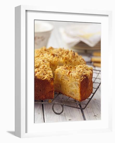 Apple Crumble Cake, a Piece Cut-Ashley Mackevicius-Framed Photographic Print