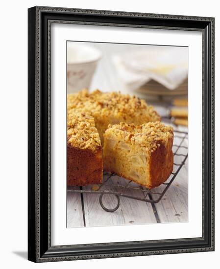 Apple Crumble Cake, a Piece Cut-Ashley Mackevicius-Framed Photographic Print