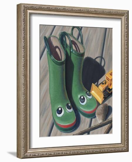 Apple Frog Boots-Michele Meissner-Framed Giclee Print