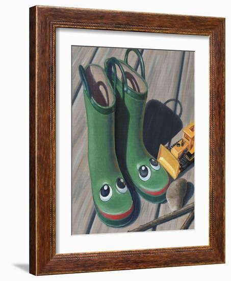 Apple Frog Boots-Michele Meissner-Framed Giclee Print