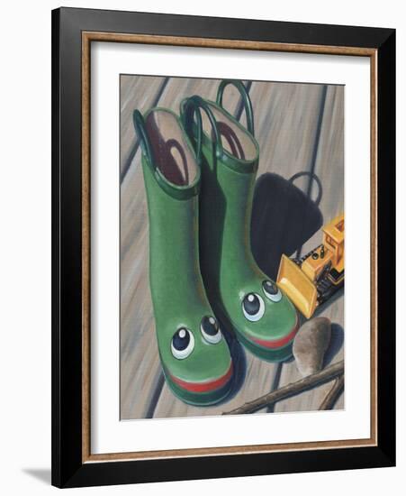 Apple Frog Boots-Michele Meissner-Framed Giclee Print