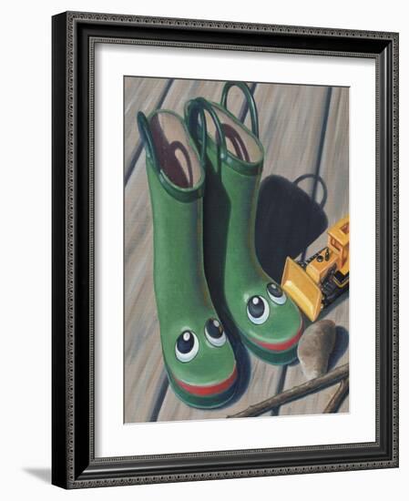 Apple Frog Boots-Michele Meissner-Framed Giclee Print