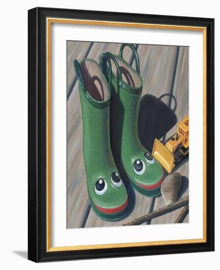 Apple Frog Boots-Michele Meissner-Framed Giclee Print