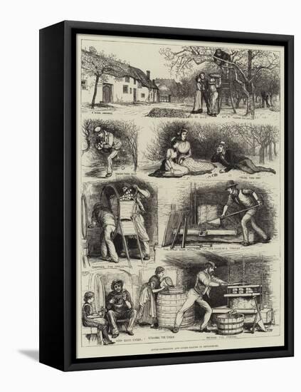 Apple-Gathering and Cider-Making in Devonshire-Francis S. Walker-Framed Premier Image Canvas