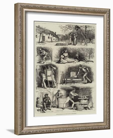 Apple-Gathering and Cider-Making in Devonshire-Francis S. Walker-Framed Giclee Print