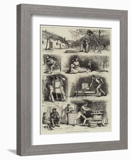 Apple-Gathering and Cider-Making in Devonshire-Francis S. Walker-Framed Giclee Print