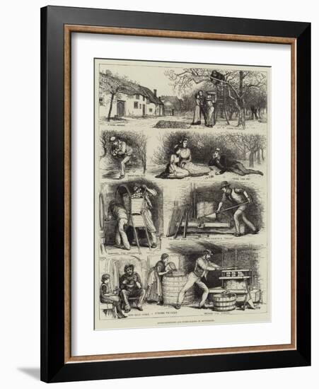 Apple-Gathering and Cider-Making in Devonshire-Francis S. Walker-Framed Giclee Print