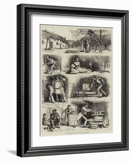 Apple-Gathering and Cider-Making in Devonshire-Francis S. Walker-Framed Giclee Print