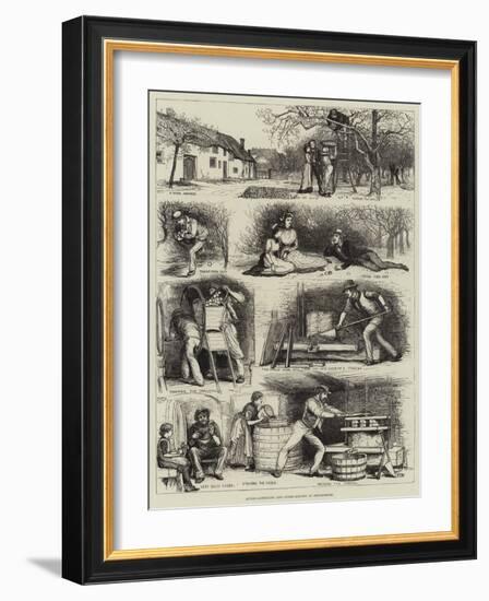 Apple-Gathering and Cider-Making in Devonshire-Francis S. Walker-Framed Giclee Print