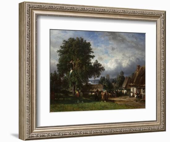 Apple Harvest in Normandy, 1835-65 (Oil on Canvas)-Constant-emile Troyon-Framed Giclee Print