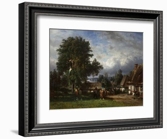 Apple Harvest in Normandy, 1835-65 (Oil on Canvas)-Constant-emile Troyon-Framed Giclee Print