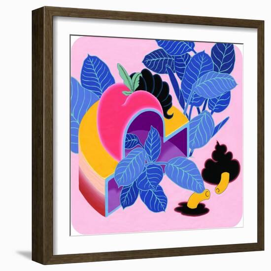 Apple Peach, 2019 (Acrylic on Canvas)-Tsz Kam-Framed Giclee Print