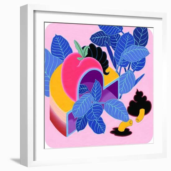 Apple Peach, 2019 (Acrylic on Canvas)-Tsz Kam-Framed Giclee Print