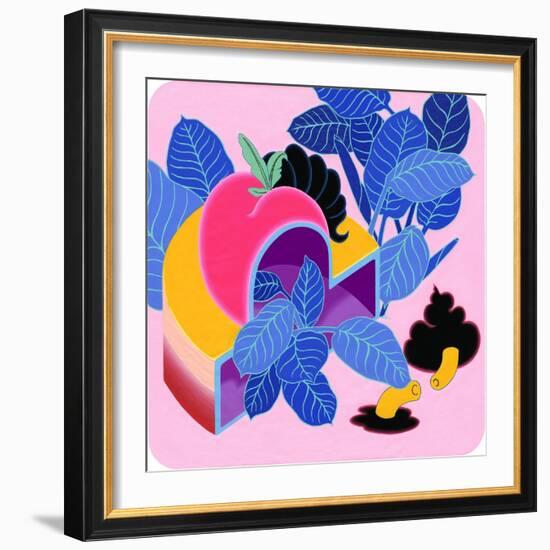 Apple Peach, 2019 (Acrylic on Canvas)-Tsz Kam-Framed Giclee Print