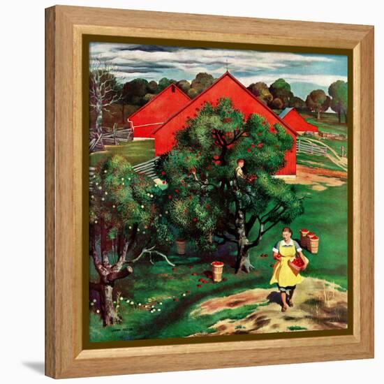 "Apple Picking Time," September 27, 1947-John Falter-Framed Premier Image Canvas