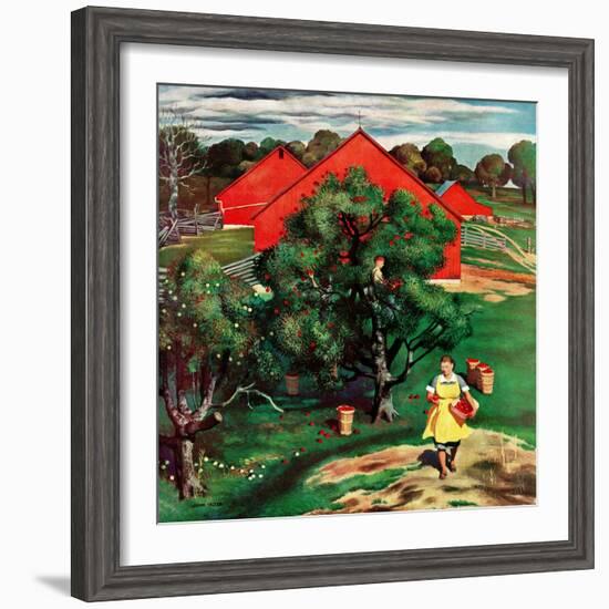 "Apple Picking Time," September 27, 1947-John Falter-Framed Giclee Print