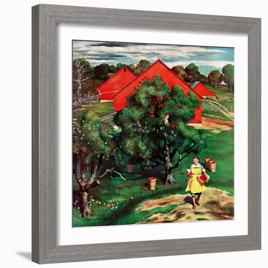 "Apple Picking Time," September 27, 1947-John Falter-Framed Giclee Print