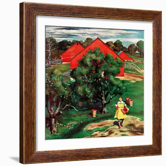 "Apple Picking Time," September 27, 1947-John Falter-Framed Giclee Print