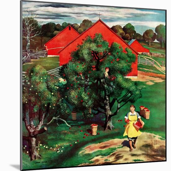 "Apple Picking Time," September 27, 1947-John Falter-Mounted Giclee Print