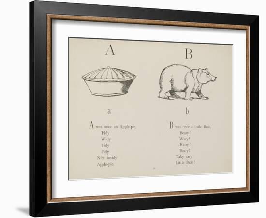 Apple-pie and Bear Illustrations and Verse From Nonsense Alphabets by Edward Lear.-Edward Lear-Framed Giclee Print