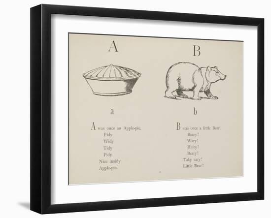 Apple-pie and Bear Illustrations and Verse From Nonsense Alphabets by Edward Lear.-Edward Lear-Framed Giclee Print