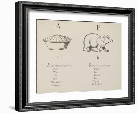 Apple-pie and Bear Illustrations and Verse From Nonsense Alphabets by Edward Lear.-Edward Lear-Framed Giclee Print