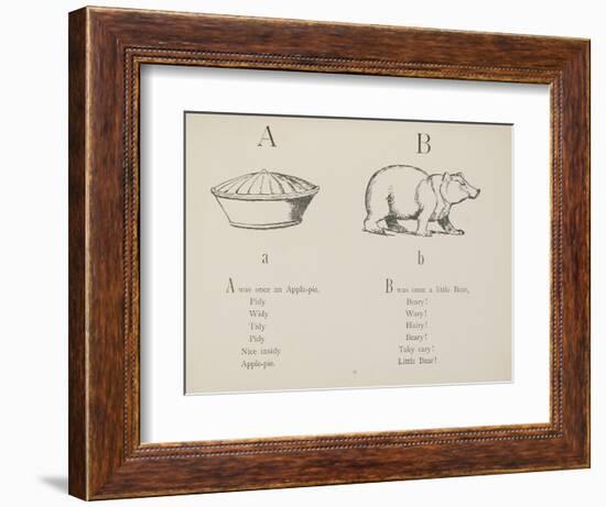 Apple-pie and Bear Illustrations and Verse From Nonsense Alphabets by Edward Lear.-Edward Lear-Framed Giclee Print