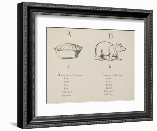 Apple-pie and Bear Illustrations and Verse From Nonsense Alphabets by Edward Lear.-Edward Lear-Framed Giclee Print