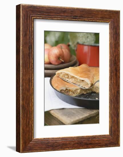 Apple Pie on a Wooden Table Out of Doors-Eising Studio - Food Photo and Video-Framed Photographic Print