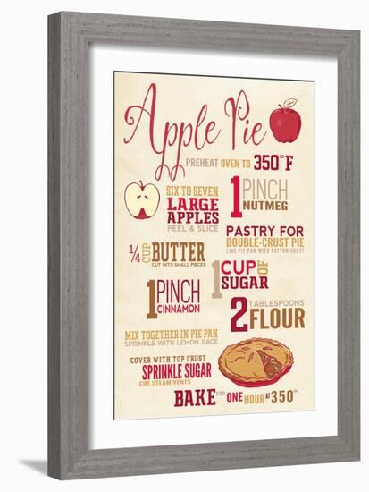 Apple Pie Recipe-Lantern Press-Framed Premium Giclee Print