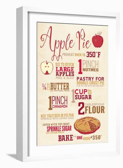 Apple Pie Recipe-Lantern Press-Framed Premium Giclee Print