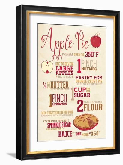 Apple Pie Recipe-Lantern Press-Framed Premium Giclee Print