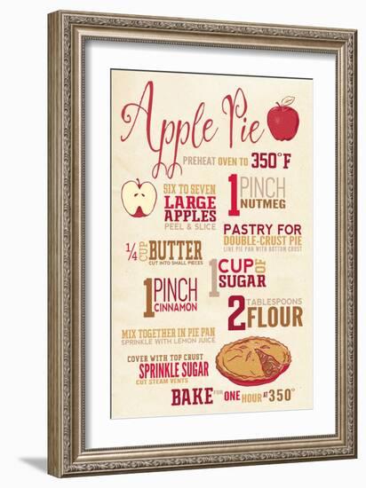 Apple Pie Recipe-Lantern Press-Framed Art Print