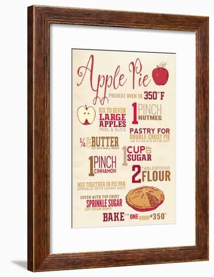 Apple Pie Recipe-Lantern Press-Framed Art Print