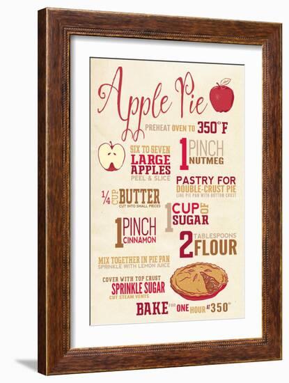 Apple Pie Recipe-Lantern Press-Framed Art Print