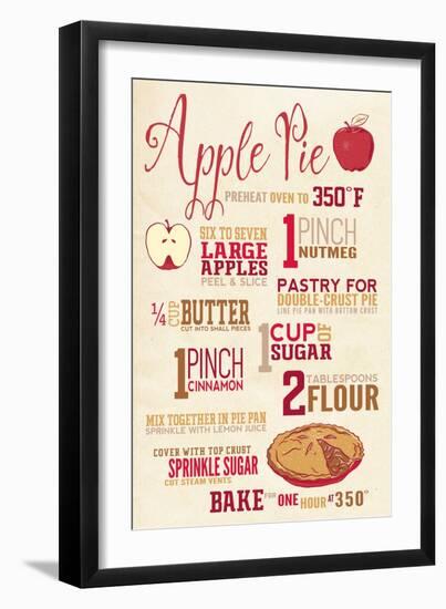 Apple Pie Recipe-Lantern Press-Framed Art Print