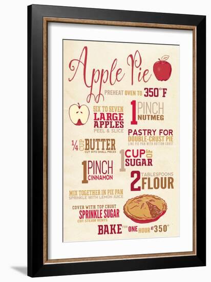 Apple Pie Recipe-Lantern Press-Framed Art Print