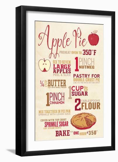 Apple Pie Recipe-Lantern Press-Framed Art Print