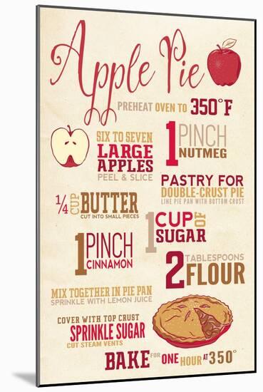 Apple Pie Recipe-Lantern Press-Mounted Art Print