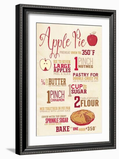 Apple Pie Recipe-Lantern Press-Framed Art Print