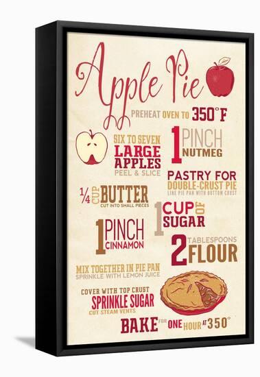 Apple Pie Recipe-Lantern Press-Framed Stretched Canvas